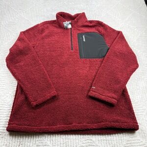 Hi-Tec Pullover Men's XL Thermo Sherpa Fleece Quarter Zip Red NWT Outdoor Cozy